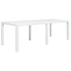Image de Vidaxl Table De Jardin Blanc 220x90x72 Cm Plastique Aspect De Rotin
