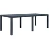 Image de Vidaxl Table De Jardin Anthracite 220x90x72 Cm Plastique Aspect Rotin