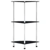 Image de vidaXL ÃtagÃ¨re 3 niveaux Noir 30x30x67 cm Verre trempÃ©