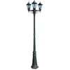 Image de Lampadaire Jardin 3 Bras Aluminium Vert FoncÃ©/Noir 215 Cm