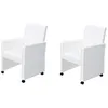 Image de vidaXL Chaises de salle Ã  manger 2 pcs Blanc Similicuir