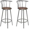 Image de vidaXL Tabourets de bar 2 pcs Marron Acier