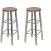 Image de Tabouret De Bar 2 Pcs MÃ©tal Avec SiÃ¨ge En Mdf