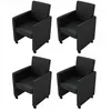 Image de vidaXL Chaises de salle Ã  manger 4 pcs Noir Similicuir
