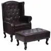 Image de Fauteuil Avec Repose-Pied Marron FoncÃ© Similicuir