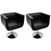 Image de Chaise De Bar 2 Pcs Cuir Artificiel Noir