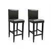 Image de Tabourets De Bar 2 Pcs Noir Similicuir