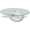 Image de Table Basse Avec Dessus De Table En Verre Ovale Blanc Brillant