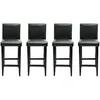Image de Tabourets De Bar 4 Pcs Noir Similicuir