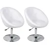 Image de vidaXL Tabourets de bar 2 pcs blanc similicuir