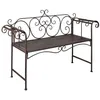 Image de Vidaxl Banc De Jardin 132 Cm Acier Antique Marron