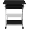Image de Bureau Compact avec Plateau Ã  Clavier Coulissant & ÃtagÃ¨re pour CPU avec Cadre en Acier Noir