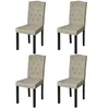 Image de vidaXL Chaises de salle Ã  manger 4 pcs Poil de chameau Tissu