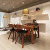 Image de Chaises De Salle Ã Manger 4pcs Marron Bois CourbÃ© Et Similicuir