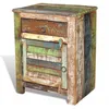 Image de Vidaxl Table De Coin Avec 1 Tiroir Et 1 Porte Bois De RÃ©cupÃ©ration