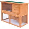Image de Vidaxl Clapier D'extÃ©rieur Enclos Pour Petits Animaux 1 Porte Bois