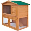 Image de Clapier ExtÃ©rieur pour Lapin Maison pour Petit Animal avec SystÃ¨me Anti-Fuite 3 Portes Bois