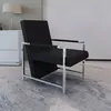 Image de vidaXL Fauteuil avec pieds chromÃ©s Noir Similicuir