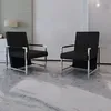 Image de Fauteuils 2 Pcs Avec Cadre ChromÃ© Noir Similicuir
