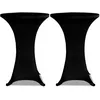 Image de Housse de table Ã 60 cm Noir extensible 2 pcs