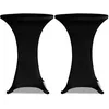 Image de Housse De Table Ã 70 Cm Noir Extensible 2 Pcs