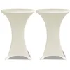 Image de Housse De Table Ã 80 Cm CrÃ¨me Extensible 2 Pcs