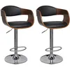 Image de Vidaxl Tabourets De Bar Lot De 2 Bois CourbÃ© Et Similicuir