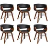 Image de Chaises De Salle Ã Manger 6 Pcs Bois CourbÃ© Et Similicuir