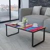 Image de Table Basse Avec Impression D'arc-En-Ciel Dessus En Verre