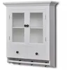 Image de Placard mural de cuisine VIDAXL avec porte en verre - Bois blanc - 2 portes et 2 tiroirs