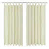 Image de 2 Pcs Rideau Ã  Passant Micro Satin CrÃ£Â¿Me 140 X 245 Cm