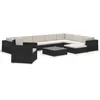 Image de Vidaxl Salon De Jardin 12 Pcs Avec Coussins RÃ©sine TressÃ©e Noir