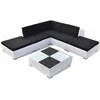 Image de Salon De Jardin 6 Pcs Avec Coussins RÃ©sine TressÃ©e Blanc