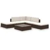 Image de Mobilier De Jardin RÃ©sine TressÃ©e 15 Pcs Marron Vidaxl Vidaxl