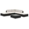 Image de Mobilier De Jardin RÃ©sine TressÃ©e 15 Pcs Noir Vidaxl Vidaxl