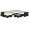 Image de Salon De Jardin Avec Coussins 8 Pcs RÃ©sine TressÃ©e Noir Vidaxl Vidaxl