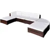 Image de Salon De Jardin 6 Pcs Avec Coussins RÃ©sine TressÃ©e Marron