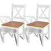 Image de Chaises De Salle Ã Manger 2 Pcs Blanc Bois De Pin