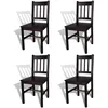Image de Chaises Ã  manger lot de 4 marron foncÃ© pinÃ¨de vidaXL vidaXL