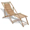 Image de Chaise De Terrasse D'extÃ©rieur Avec Repose-Pied Bambou Vidaxl Vidaxl