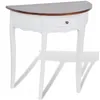 Image de Table Console Avec Tiroir Et Dessus De Table Marron Demi-Ronde