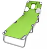 Image de Chaise Longue Avec Coussin De TÃªte Acier Enduit De Poudre Vert