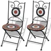 Image de Chaises Pliables De Bistro 2 Pcs CÃ©ramique Terre Cuite Et Blanc