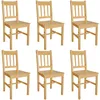 Image de Chaises de Salle Ã  Manger Design Ergonomique & Finition Facile Ã  Nettoyer 6 pcs Bois de Pin
