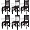 Image de Chaises de Salle Ã  Manger Design Ergonomique & Finition Facile Ã  Nettoyer 6 pcs Pin