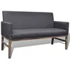 Image de Banc Avec Coussin RembourrÃ© Tissu HÃ©vÃ©a Gris FoncÃ©
