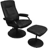 Image de vidaXL Fauteuil TV avec repose-pied Noir Similicuir