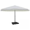Image de Parasol blanc en aluminium avec base mobile vidaXL