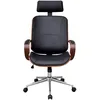 Image de vidaXL Chaise de bureau avec appuie-tÃªte Bois cintrÃ© Similicuir