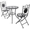 Image de Vidaxl Mobilier De Bistro 3 Pcs Carreaux CÃ©ramiques Noir Et Blanc